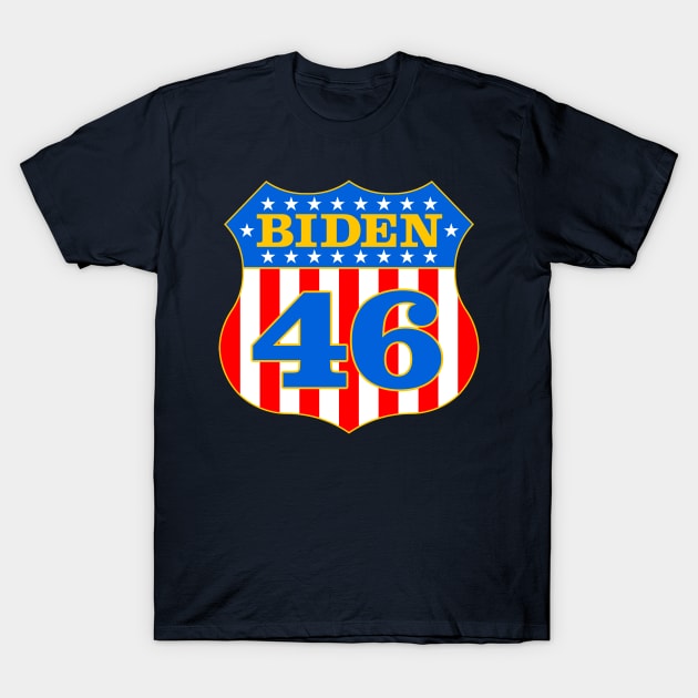 Biden 46 Patriotic Shield T-Shirt by MotiviTees